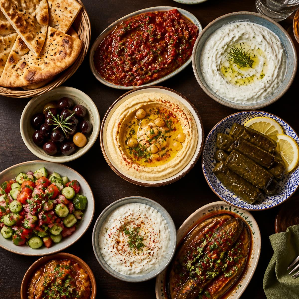 Türkische Meze und vegetarische Vorspeisen